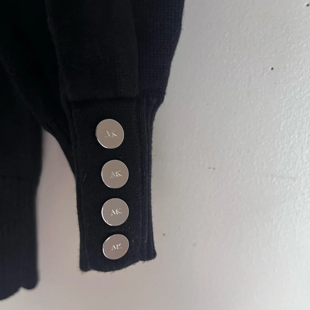 Anne Klein Black Double-Row Button Women’s Cardigan - Picture 4 of 4